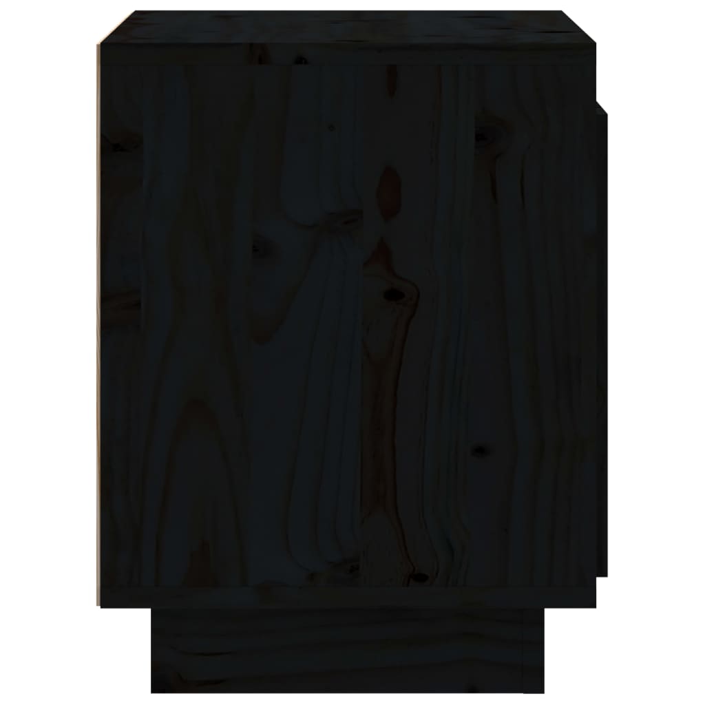vidaXL Nočné stolíky 2 ks čierne 40x30x40 cm masívne borovicové drevo