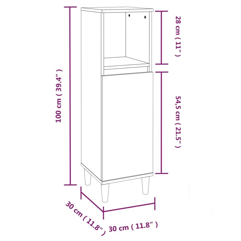 vidaXL 4-dielna sada kúpeľňového nábytku biela kompozitné drevo