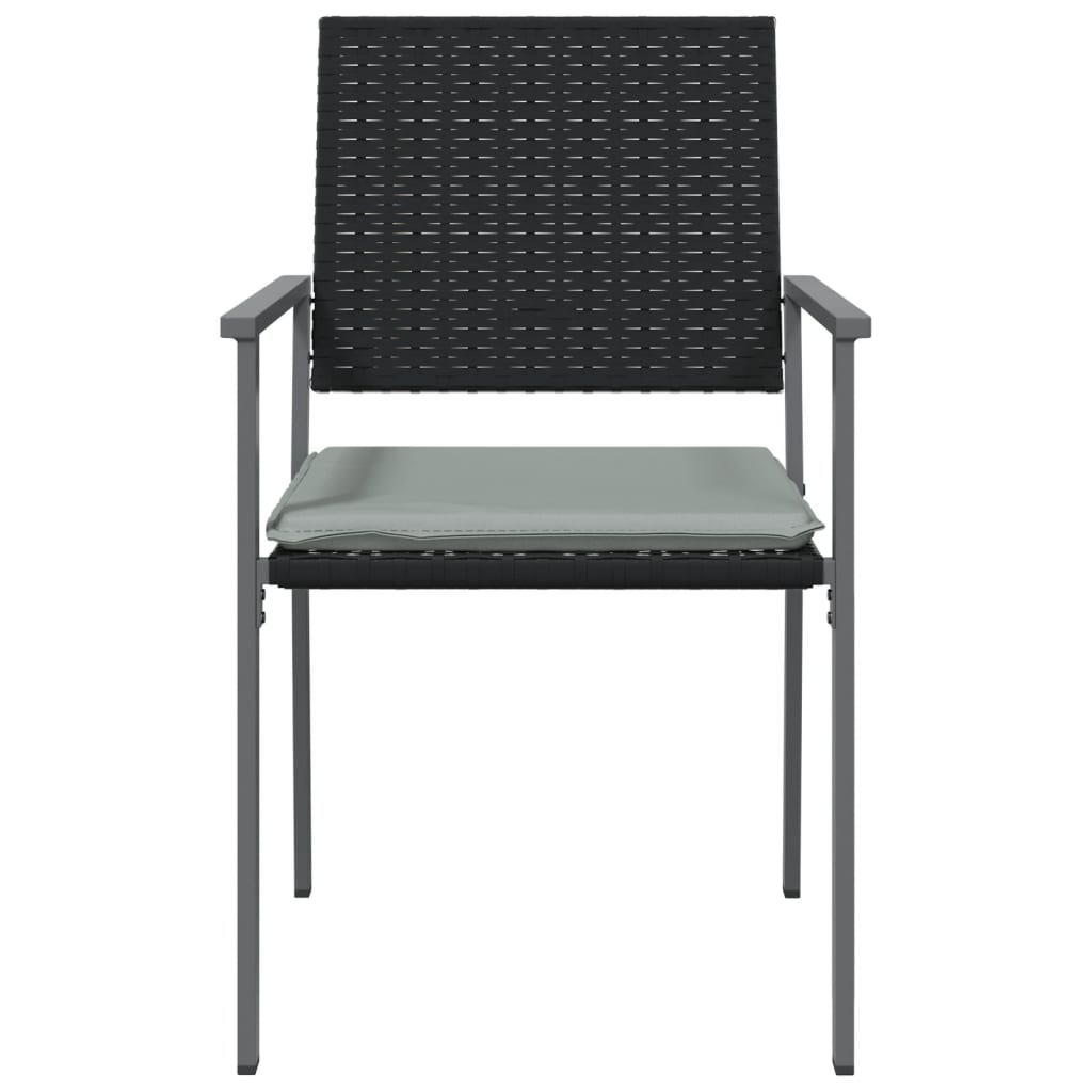 vidaXL Záhradné stoličky s vankúšmi 2ks čierne 54x62,5x89 cm polyratan