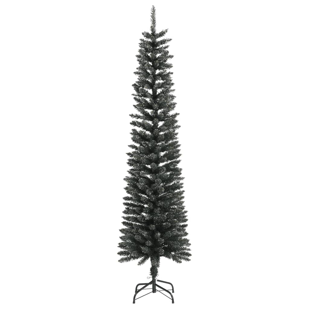 vidaXL Umelý úzky vianočný stromček so stojanom, zelený 210 cm, PVC