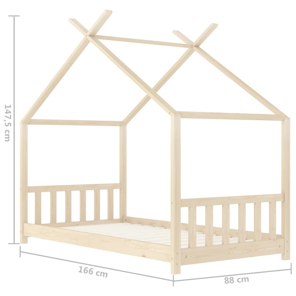 vidaXL Detský posteľný rám 80x160 cm borovicový masív