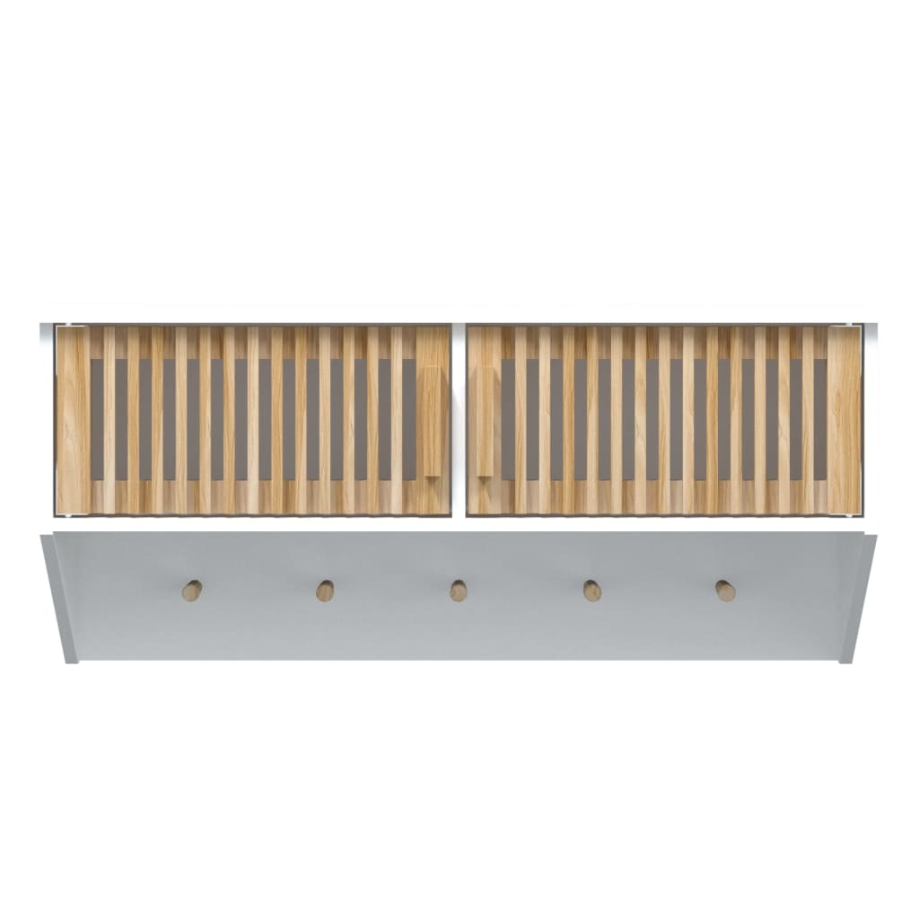 vidaXL Nástenná skriňa s háčikmi biela 80x24x35,5 cm kompozitné drevo