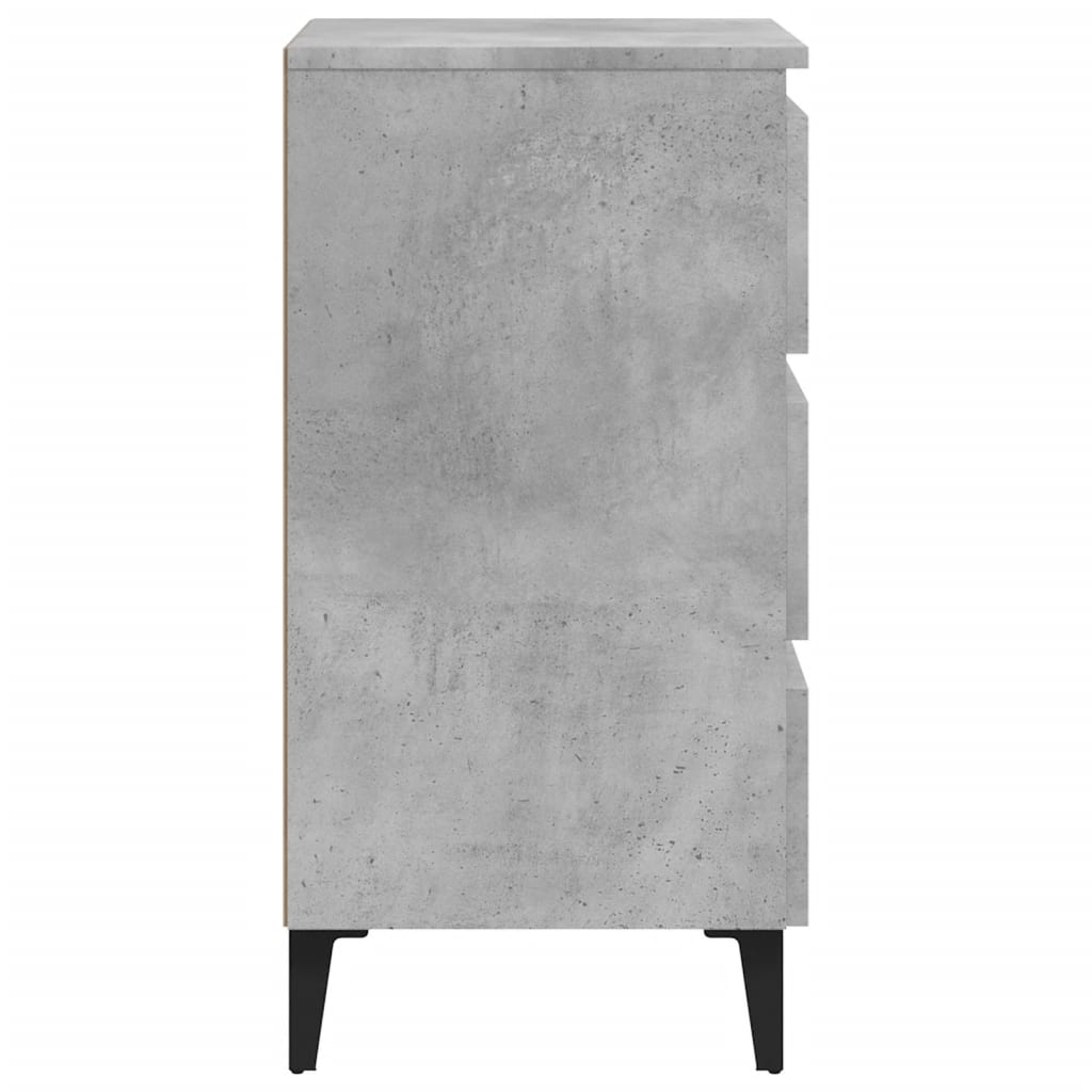 vidaXL Nočný stolík nohy z kovu betónový sivý 40x35x69 cm