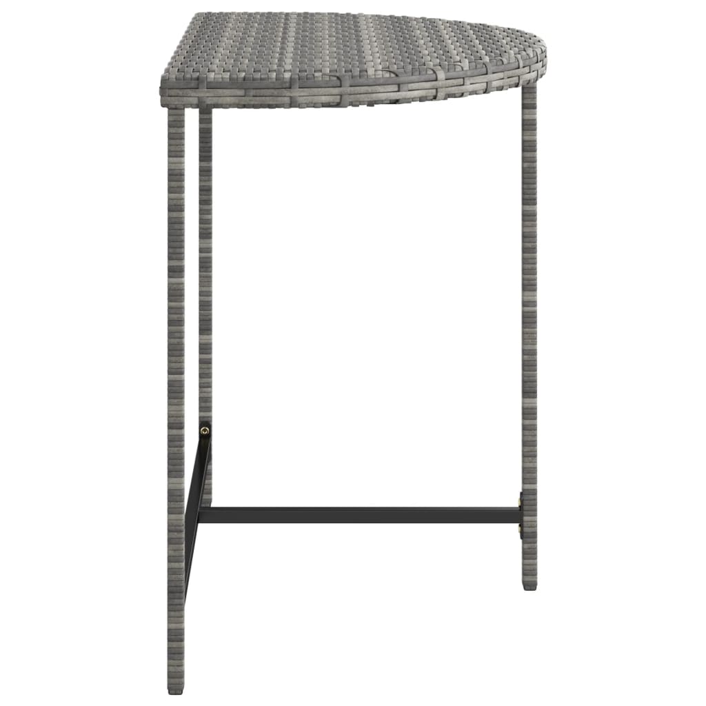 vidaXL Záhradný stôl sivý 80x50x75 cm polyratan