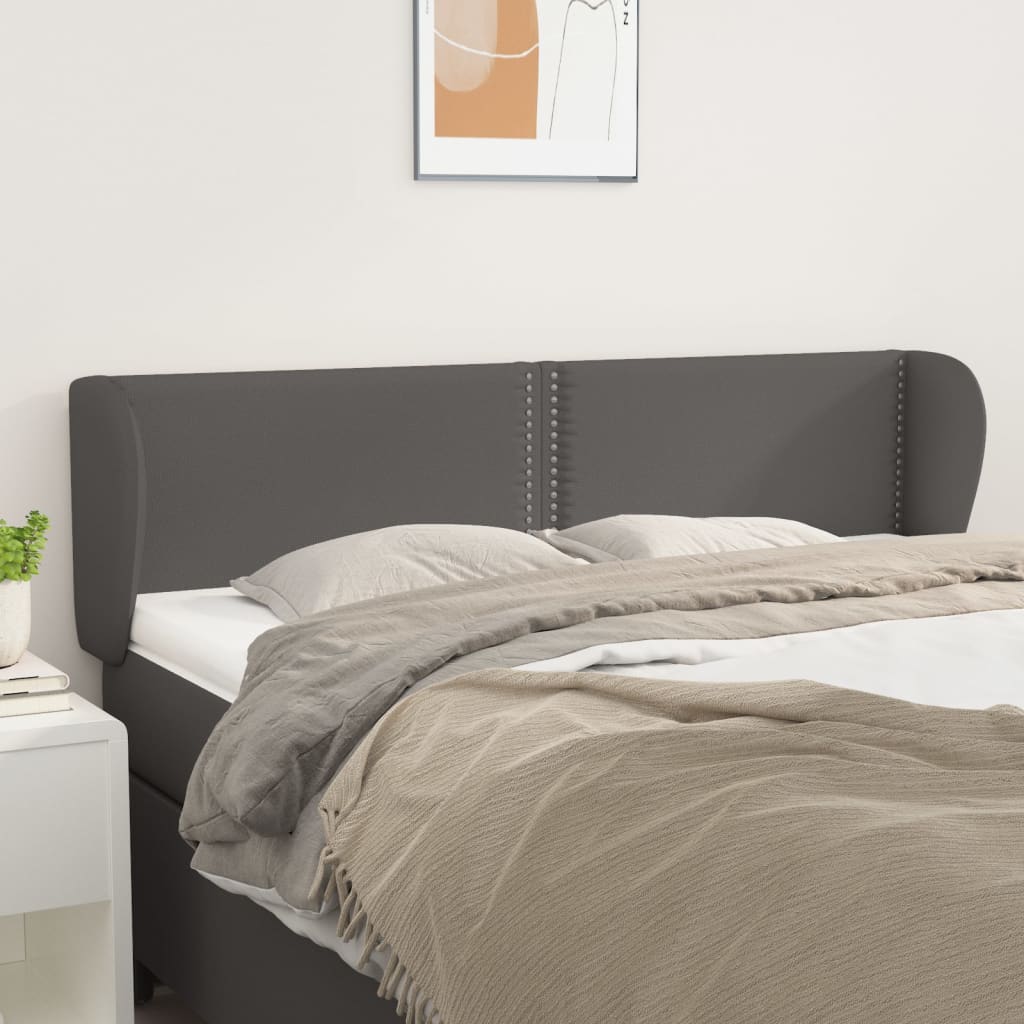 vidaXL Čelo postele so záhybmi sivé 147x23x78/88 cm umelá koža