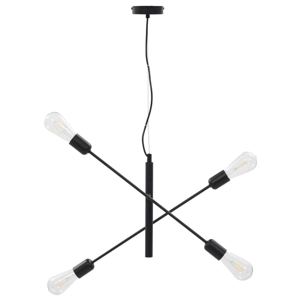 vidaXL Stropné svietidlo s vláknovými žiarovkami 2 W čierne E27