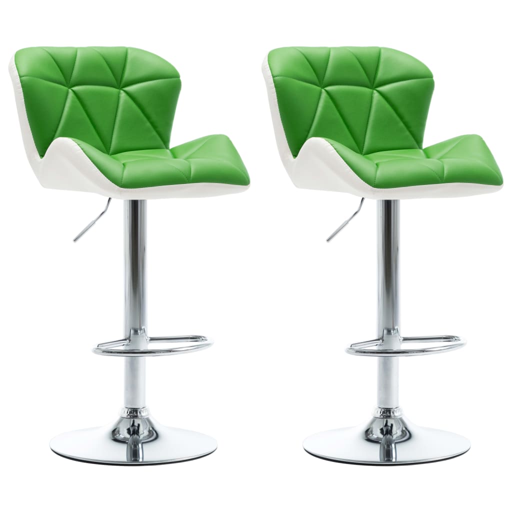 vidaXL Barové stoličky 2 ks zelené umelá koža