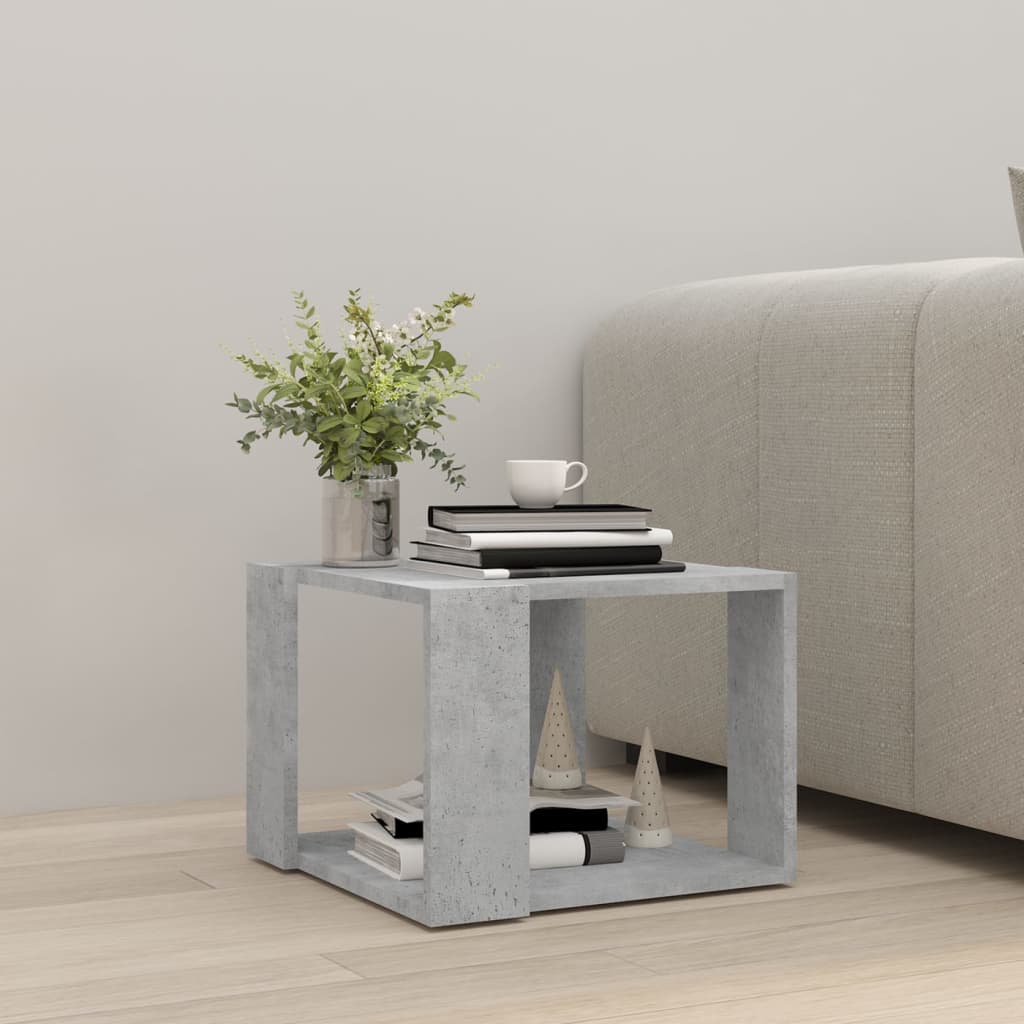 vidaXL Konferenčný stolík, betónovo sivý 40x40x30 cm, kompozitné drevo