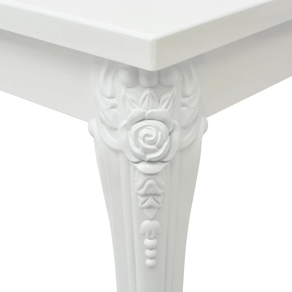vidaXL Jedálenský stôl 116x66x76 cm, vysoký lesk, biely