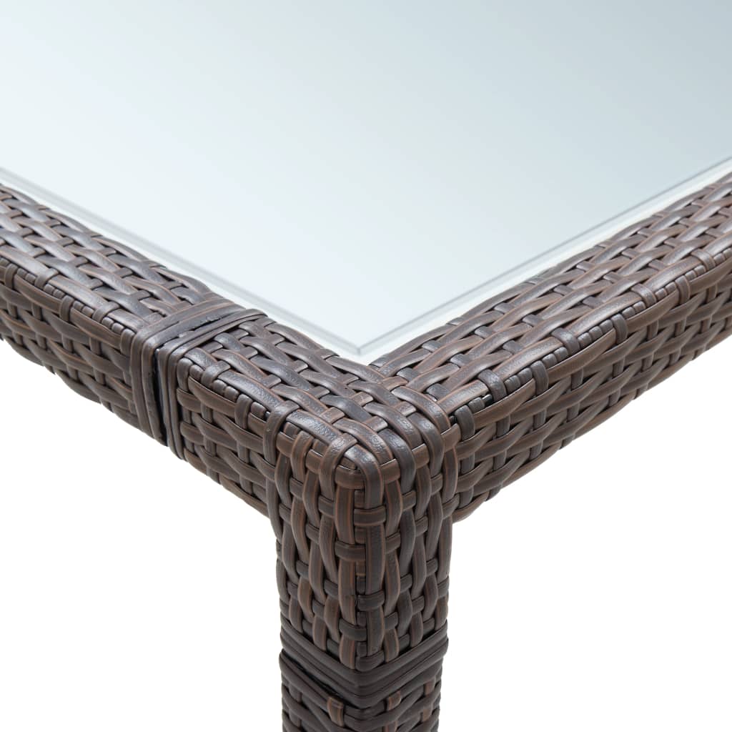 vidaXL Vonkajší jedálenský stôl hnedý 200x150x74 cm polyratan