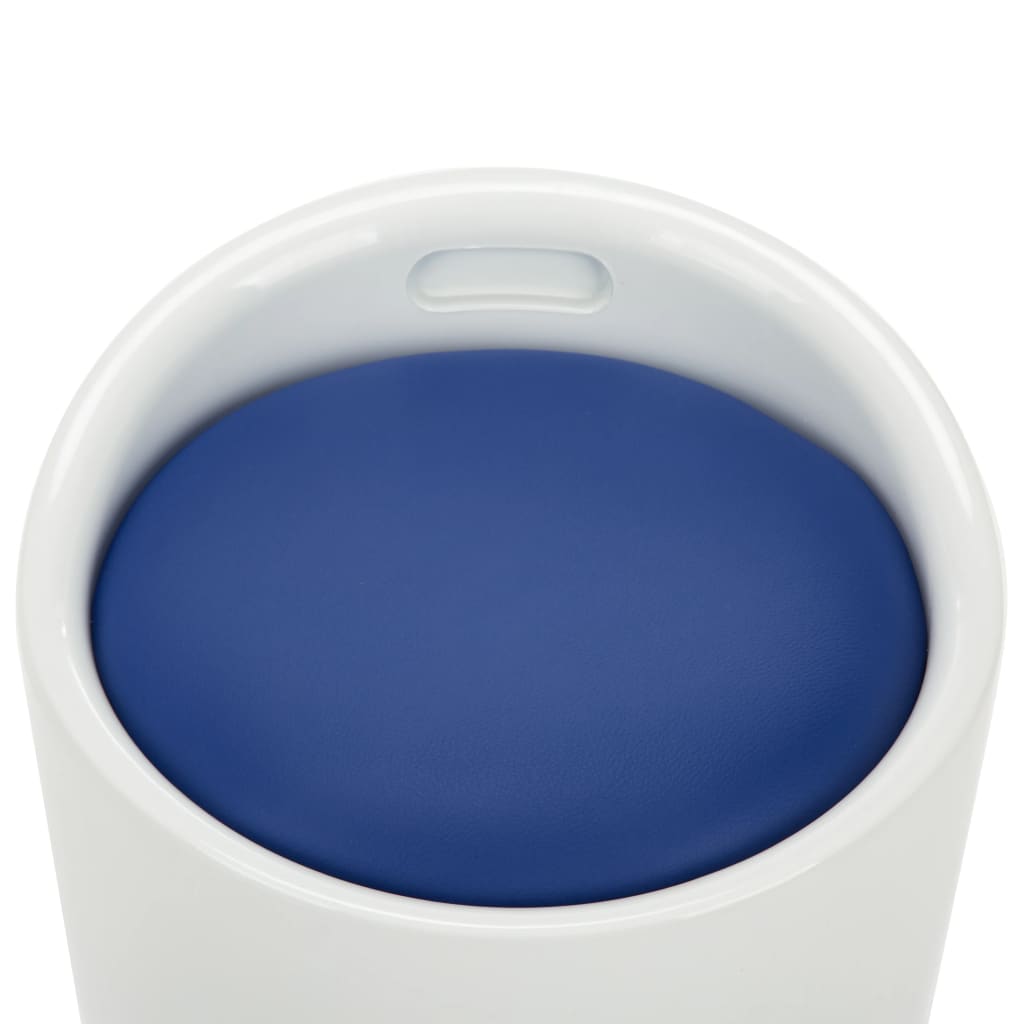 vidaXL Taburetka s úložným priestorom, bielo modrá, umelá koža