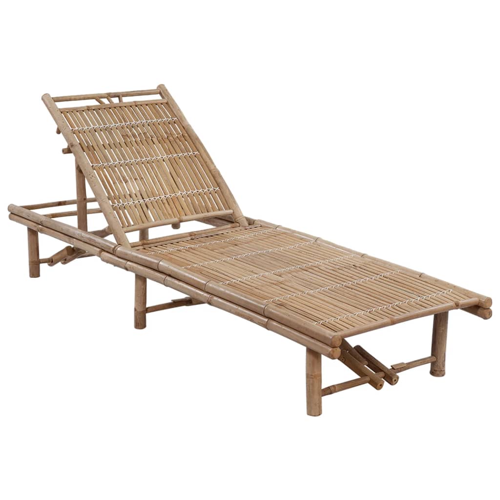 vidaXL Záhradné ležadlo s podložkou bambus