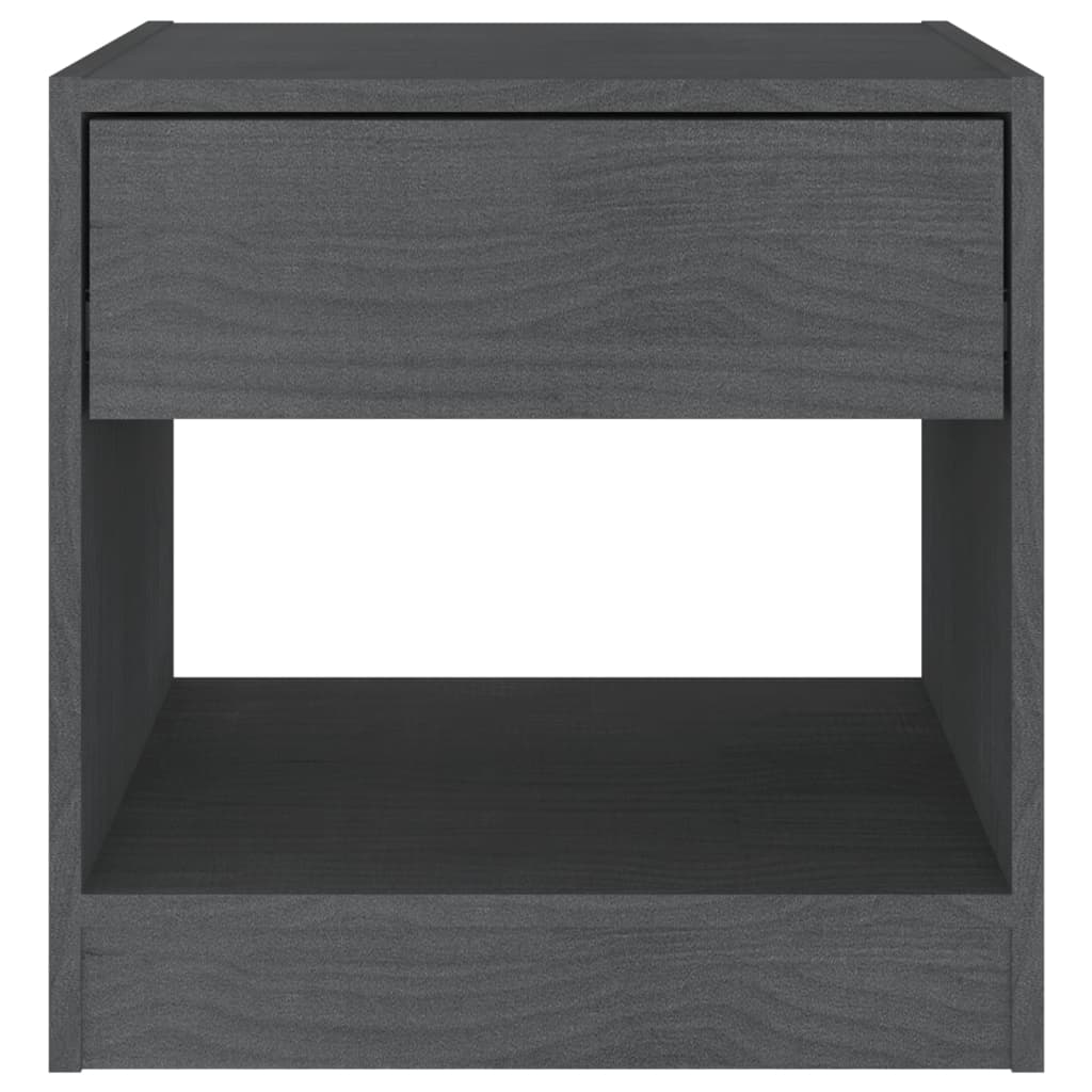 vidaXL Nočný stolík sivý 40x31x40 cm borovicový masív