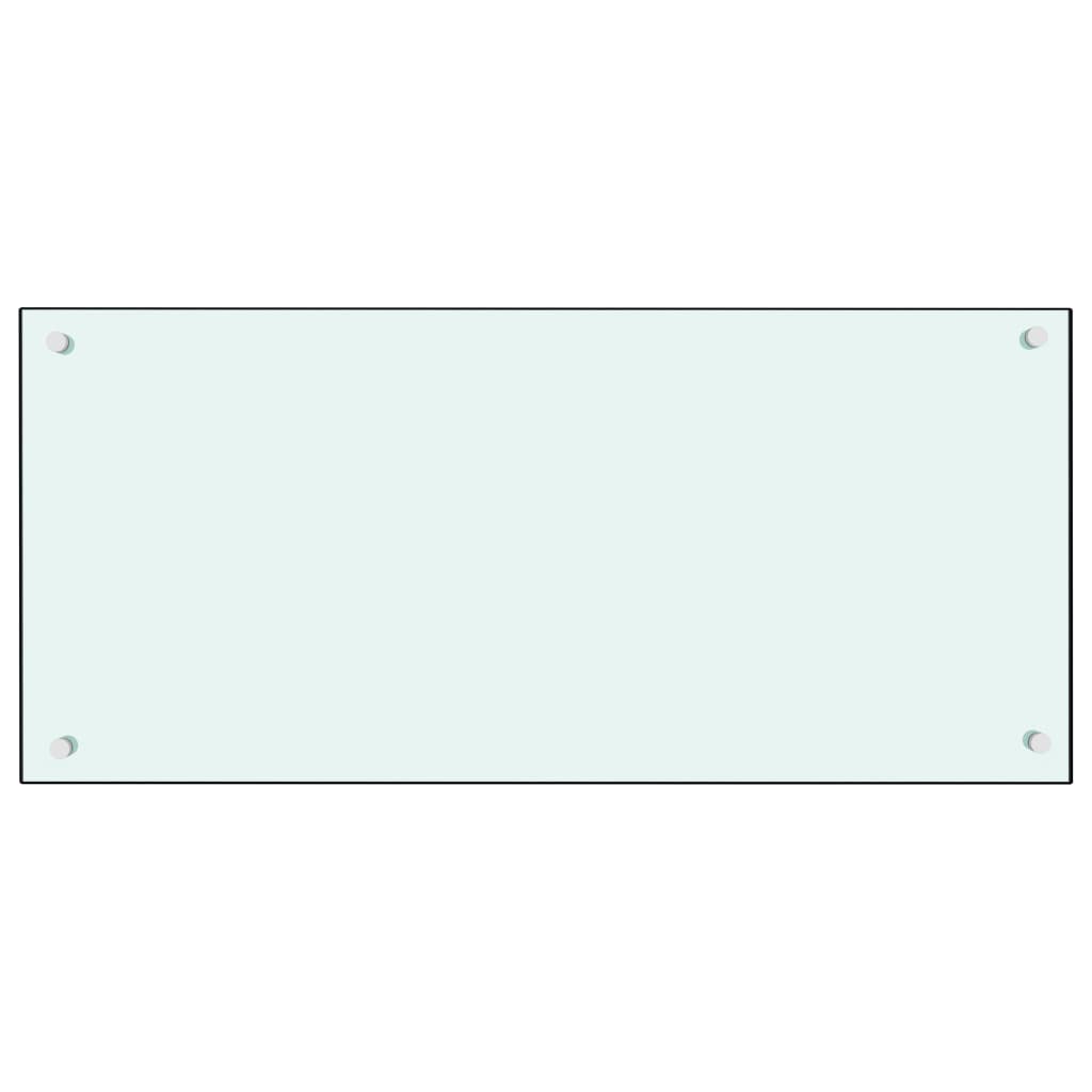 vidaXL Kuchynská zástena, biela 90x40 cm, tvrdené sklo
