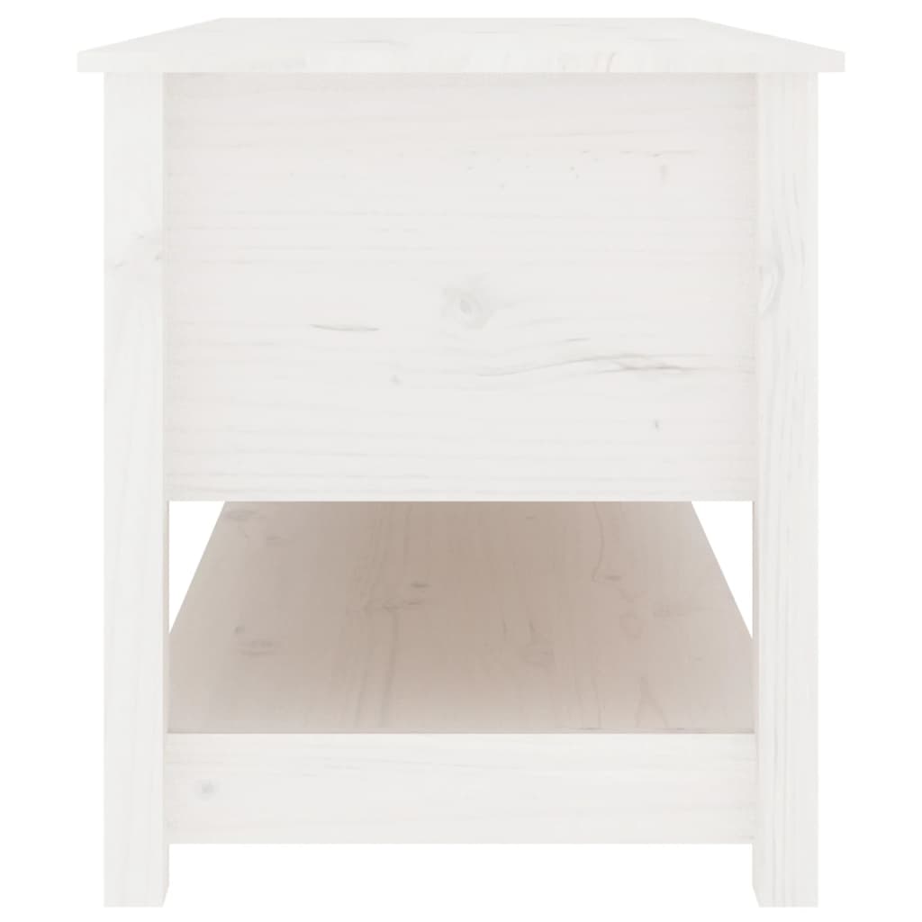 vidaXL Konferenčný stolík biely 102x49x55 cm borovicový masív