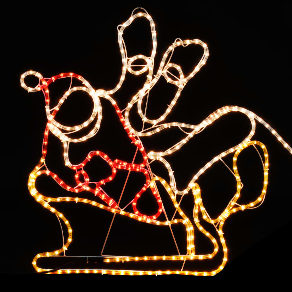 vidaXL Vianočná svetelná dekorácia, 4 XXL soby+sane,1548 LED, 500x80cm