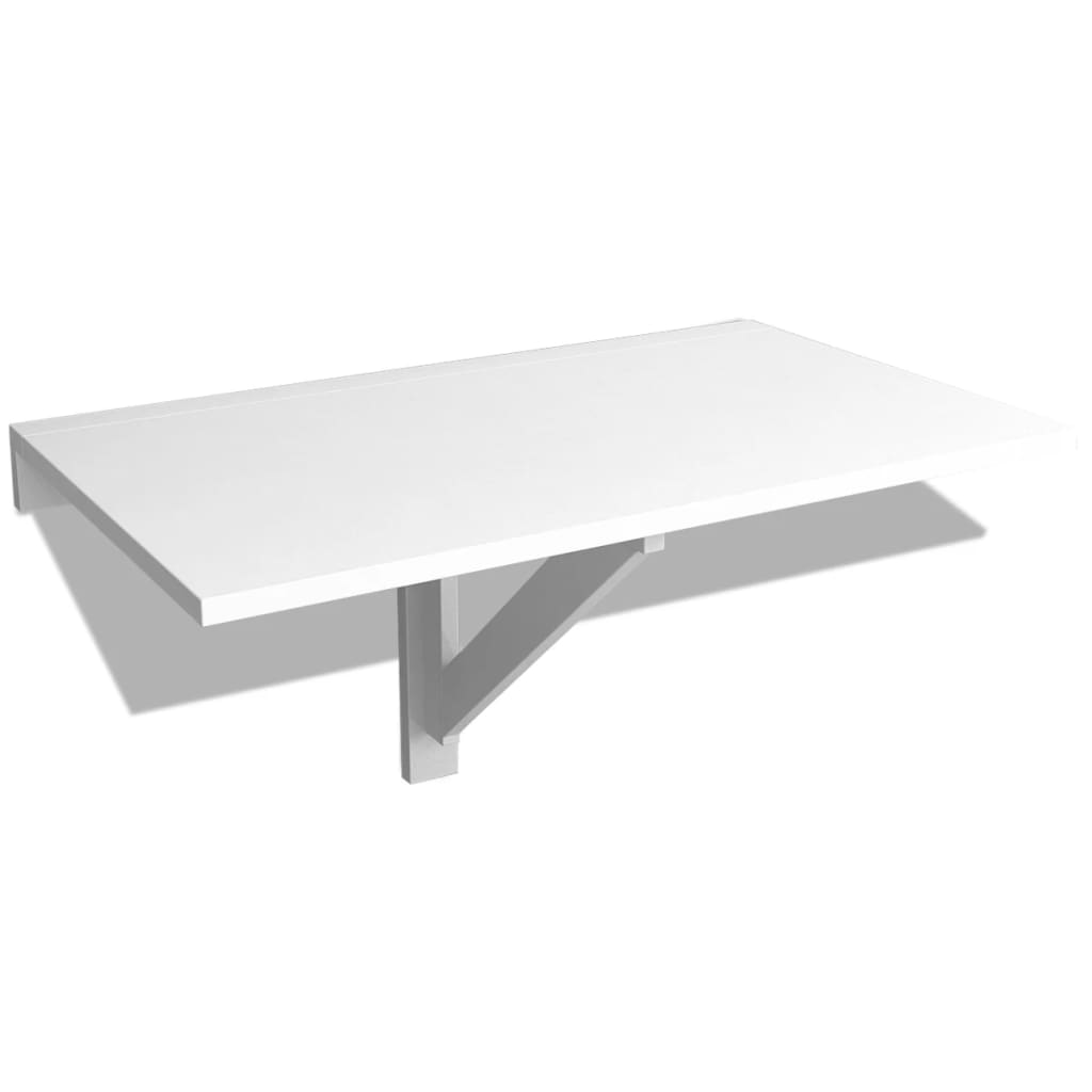 vidaXL Skladací stolík na stenu, biely 100x60 cm