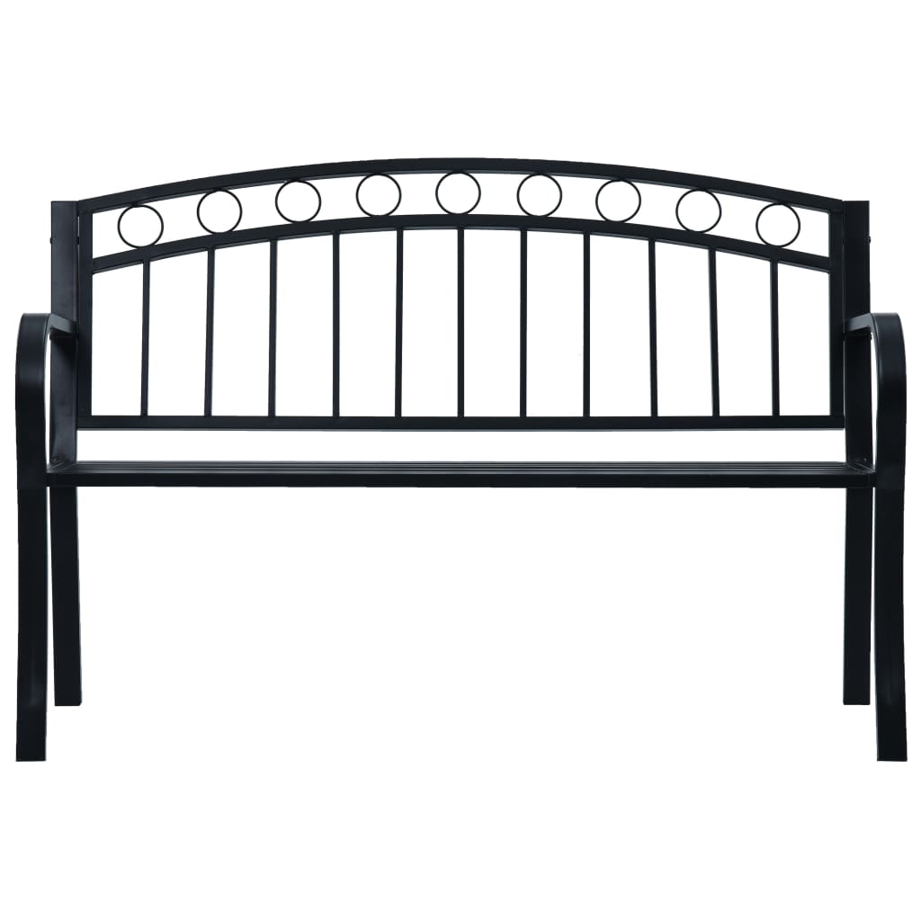 vidaXL Záhradná lavička 125 cm čierna oceľová