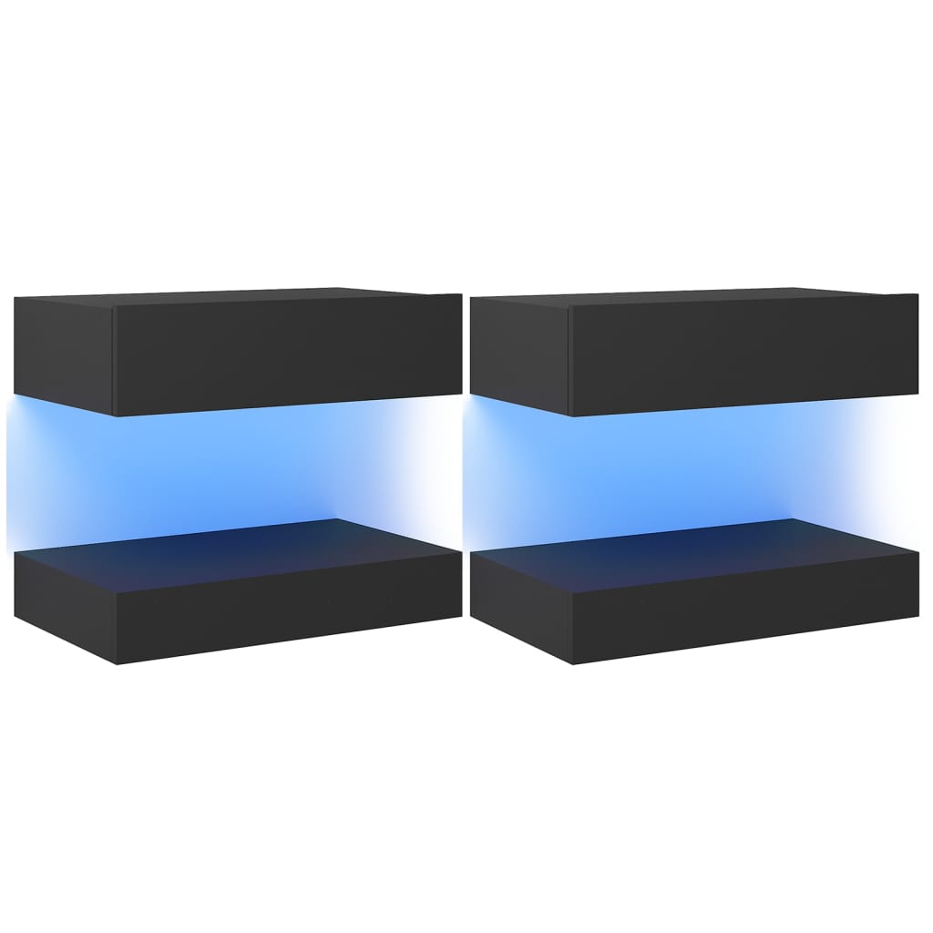 vidaXL TV skrinky s LED svetlami 2 ks sivé 60x35 cm