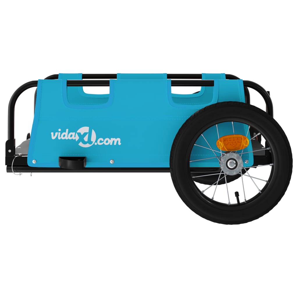 vidaXL Príves na bicykel, modrý, oxfordská látka, železo