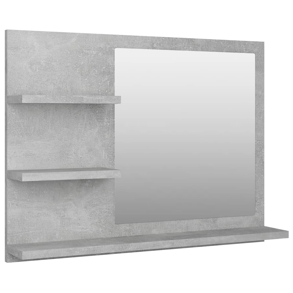 vidaXL Kúpeľňové zrkadlo, betónovo sivé 60x10,5x45cm, kompozitné drevo