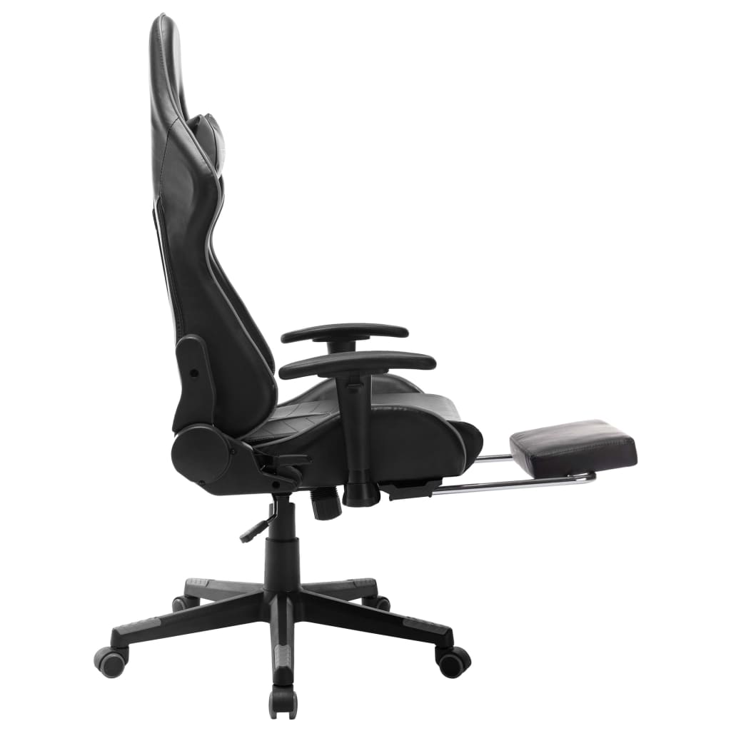 vidaXL Herná stolička s opierkou na nohy čierno-sivá umelá koža
