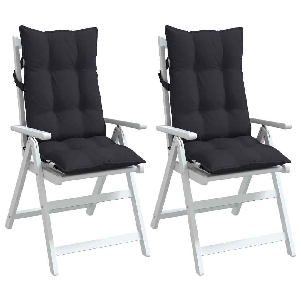 vidaXL Podušky na stoličky s vysokým operadlom 2 ks čierne látka