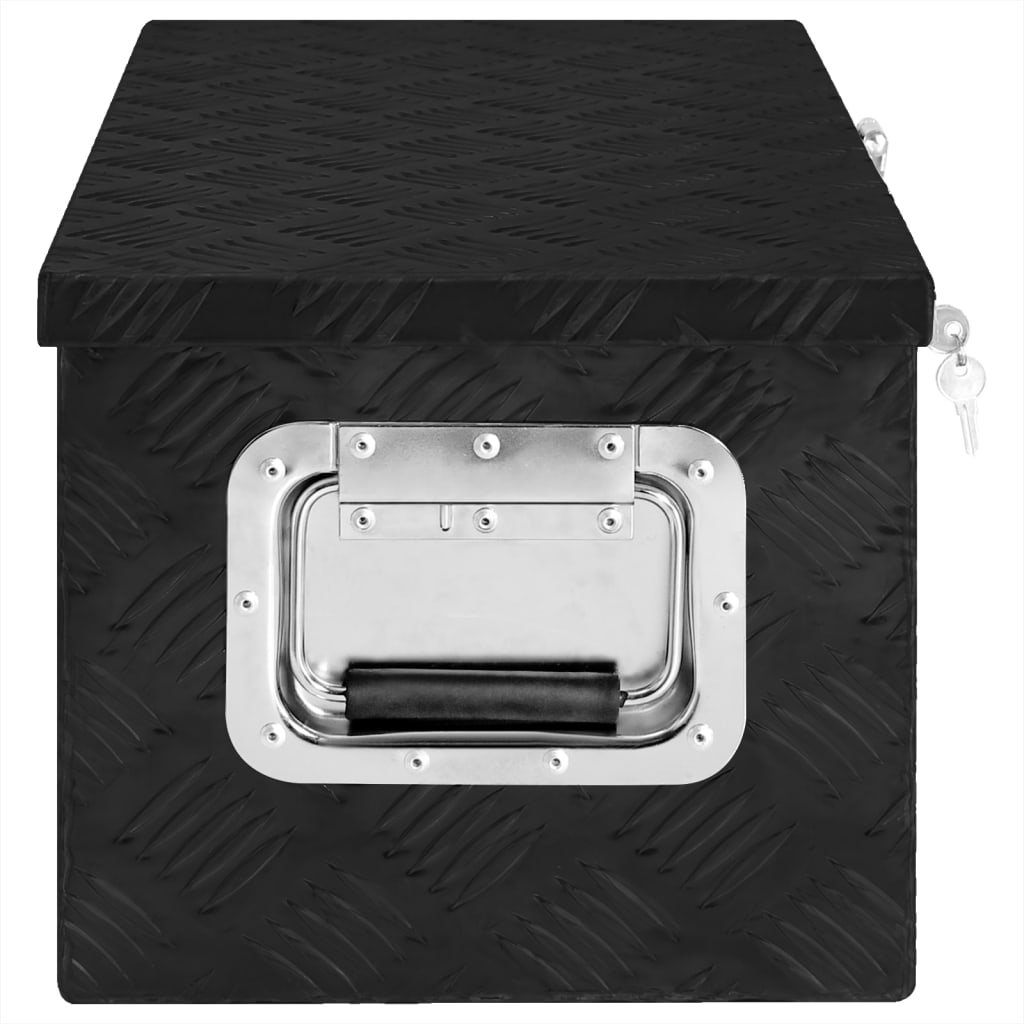 vidaXL Úložný box čierny 70x31x27 cm hliník