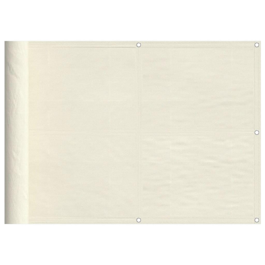 vidaXL Balkónová zástena krémová 75x1000 cm 100 % polyester oxford