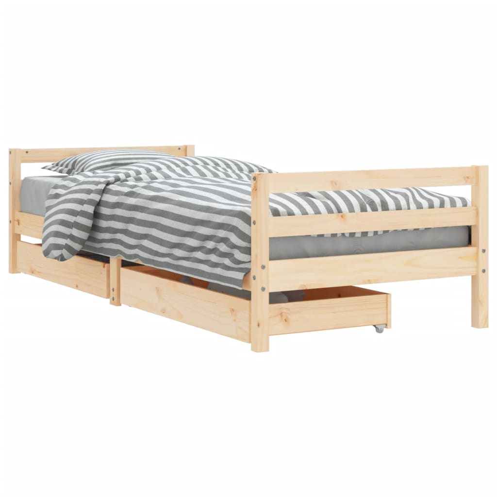 vidaXL Rám detskej postele so zásuvkami 80x200 cm masívna borovica