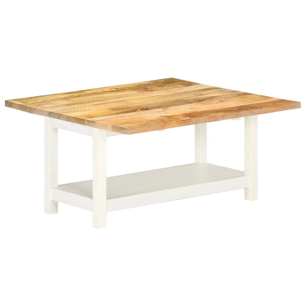 vidaXL Rozťahovací stolík biely 90x(45-90)x45 cm mangové drevo