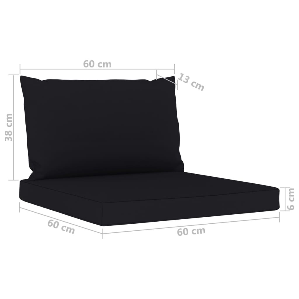 vidaXL 6-dielna záhradná sedacia súprava s čiernymi podložkami