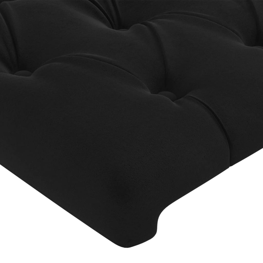 vidaXL Čelo postele s LED čierne 203x16x118/128 cm zamat