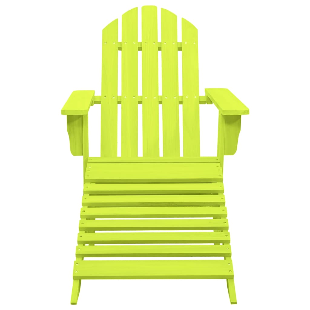 vidaXL Záhradná stolička Adirondack s otomanom jedľový masív zelená