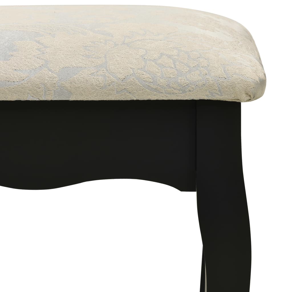 vidaXL Toaletný stolík so stoličkou čierny 100x40x146 cm drevo paulovnie