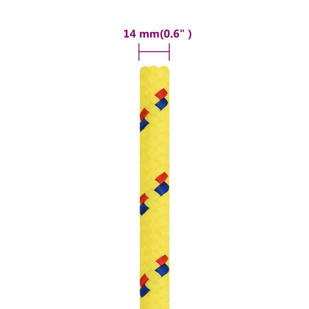 vidaXL Lodné lano žlté 14 mm 250 m polypropylén
