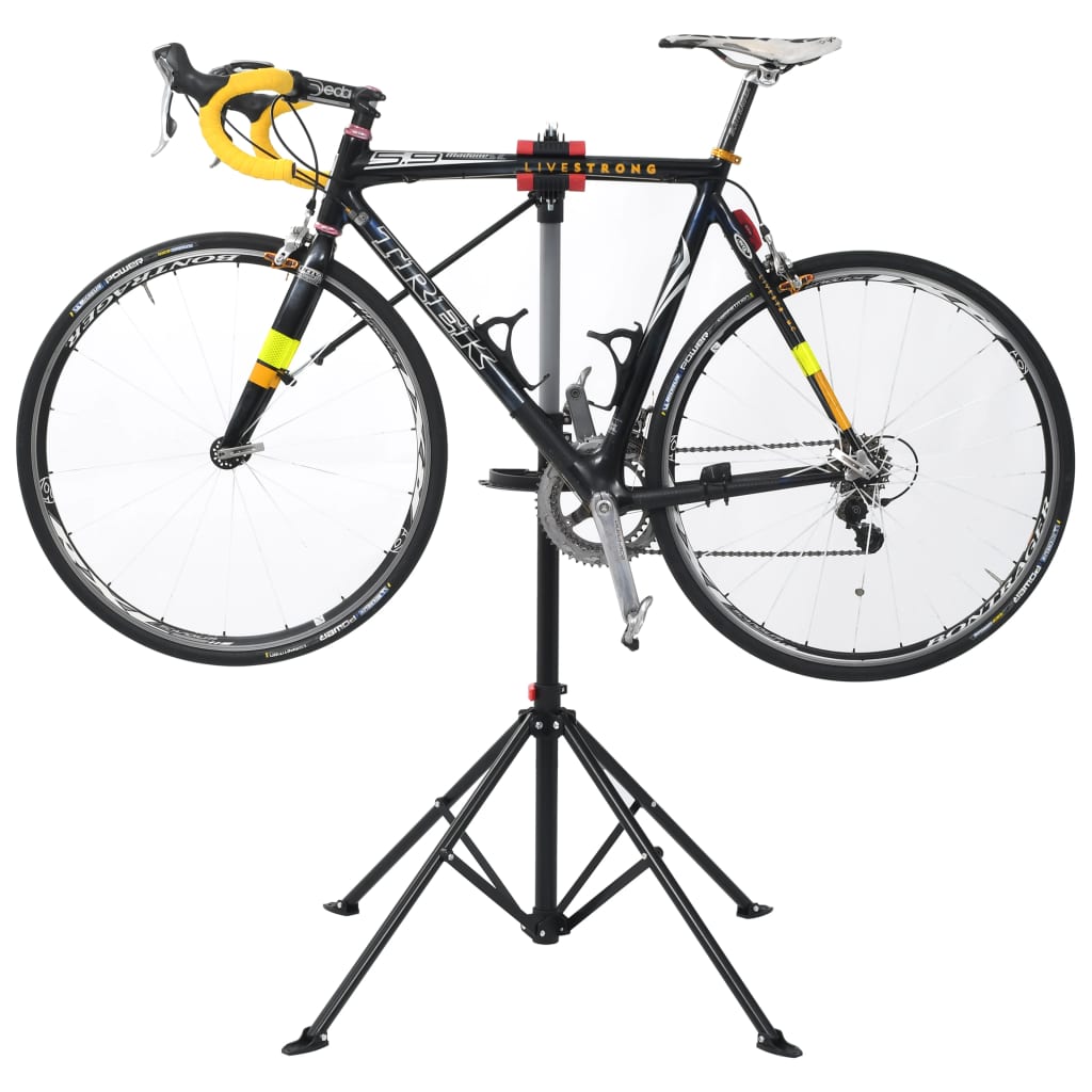 vidaXL Stojan na opravu bicykla čierny 103x103x(115-200) cm oceľový