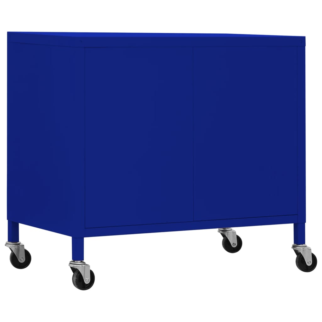 vidaXL Úložná skrinka, námornícka modrá 60x35x56 cm, oceľ