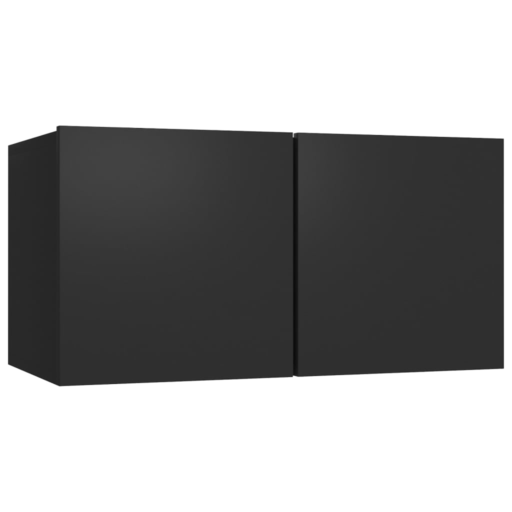 vidaXL 6-dielna súprava TV skriniek čierna spracované drevo