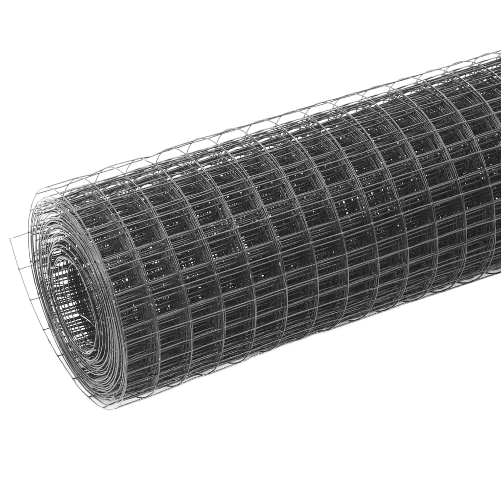 vidaXL Drôtené pletivo, oceľ potiahnutá PVC 10x1,5 m, sivé