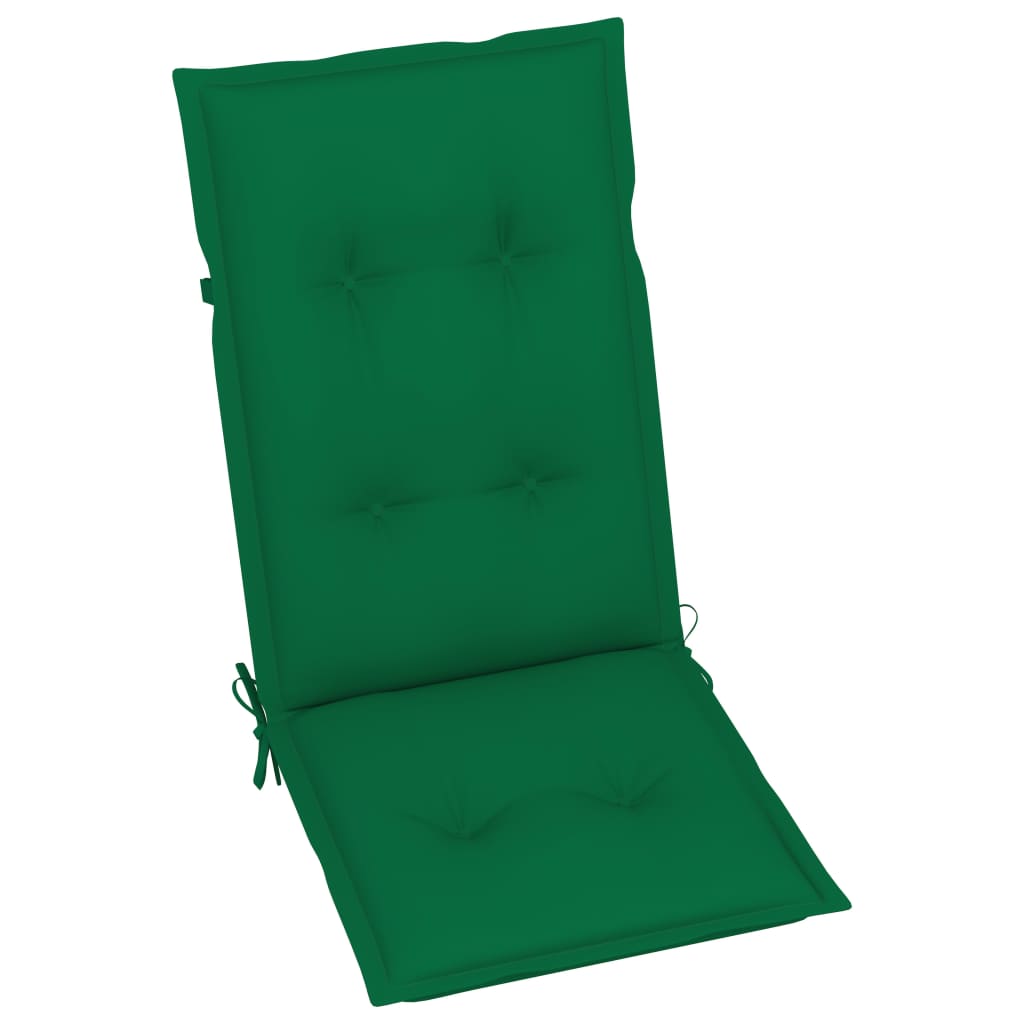 vidaXL Záhradné stoličky 4 ks so zelenými podložkami tíkový masív