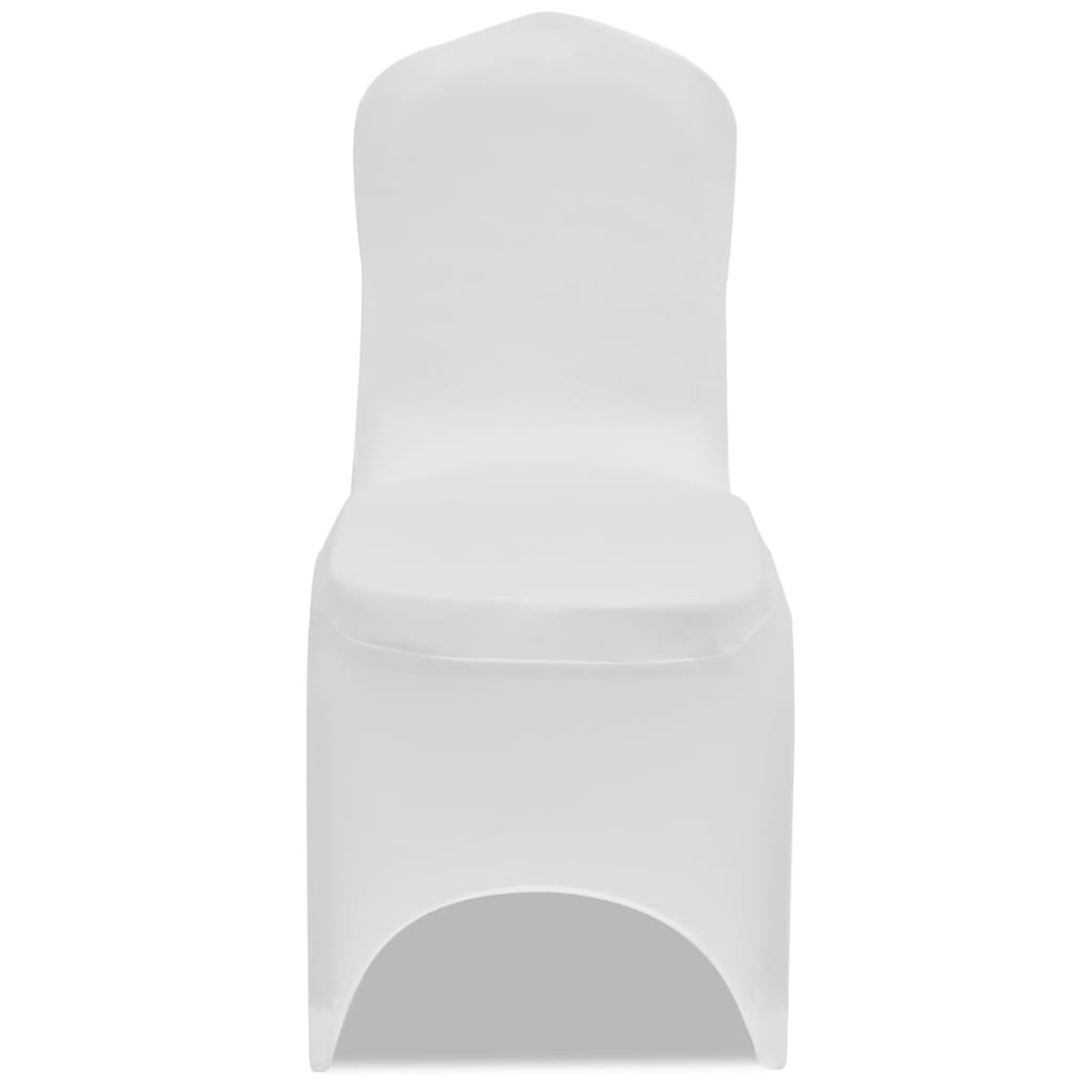 vidaXL Naťahovací návlek na stoličku, 4 ks, biely