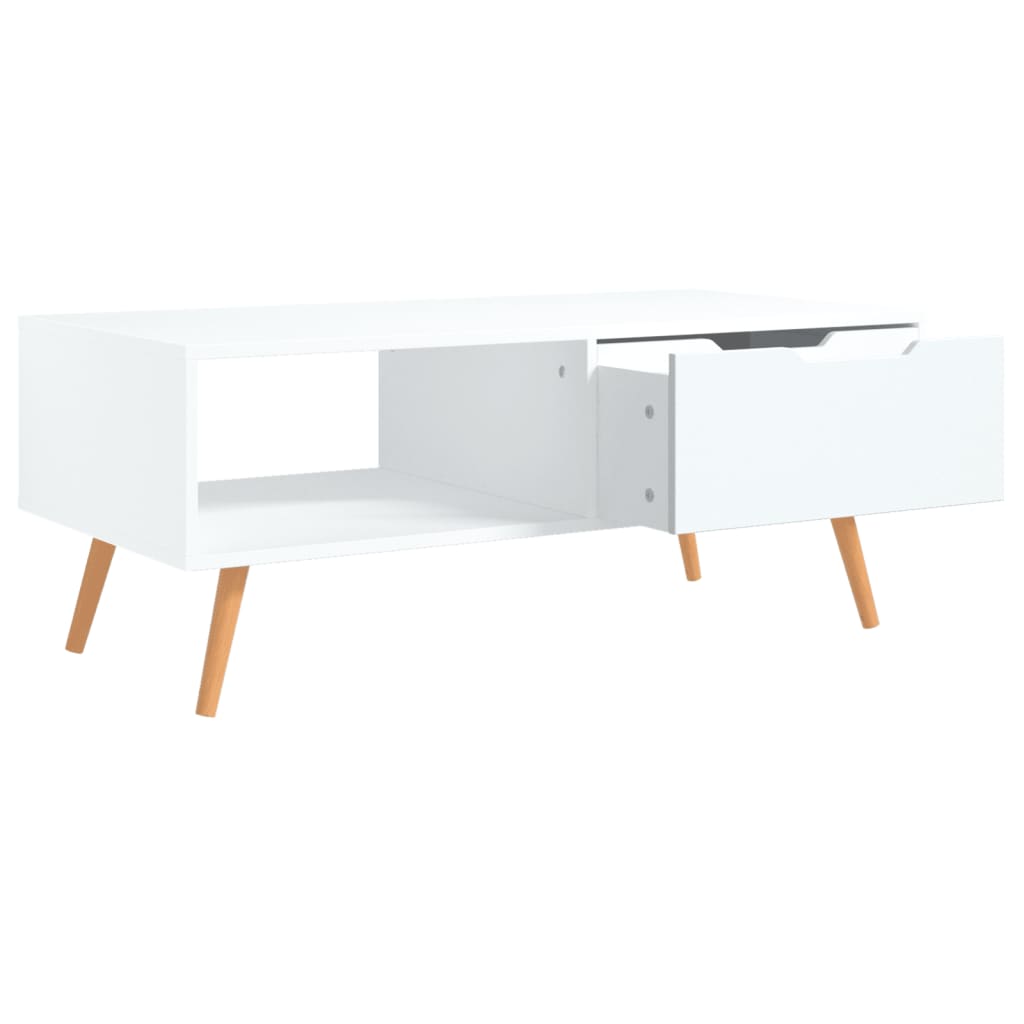 vidaXL Konferenčný stolík biely 100x49,5x43 cm drevotrieska
