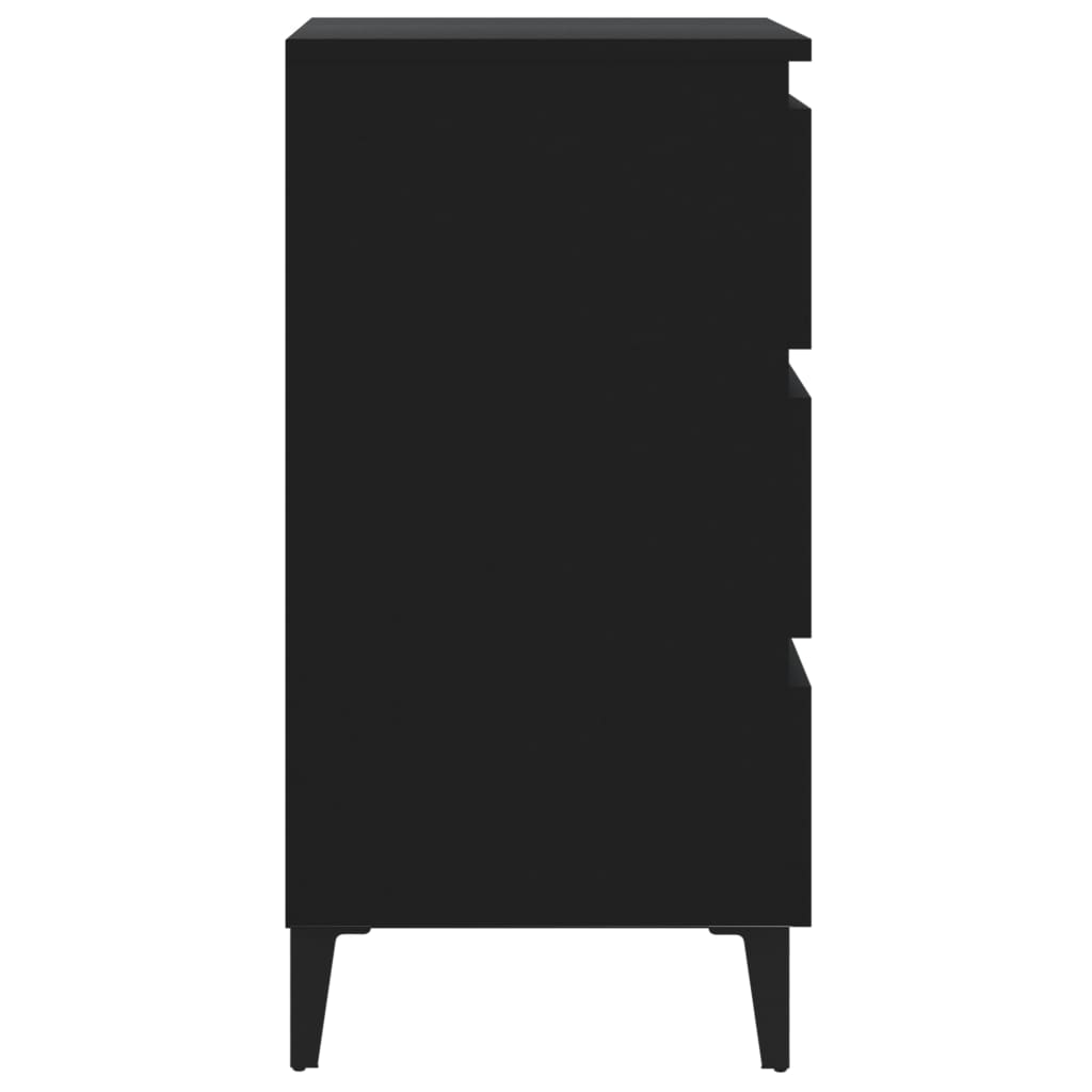 vidaXL Nočný stolík kovové nohy čierne 40x35x69 cm