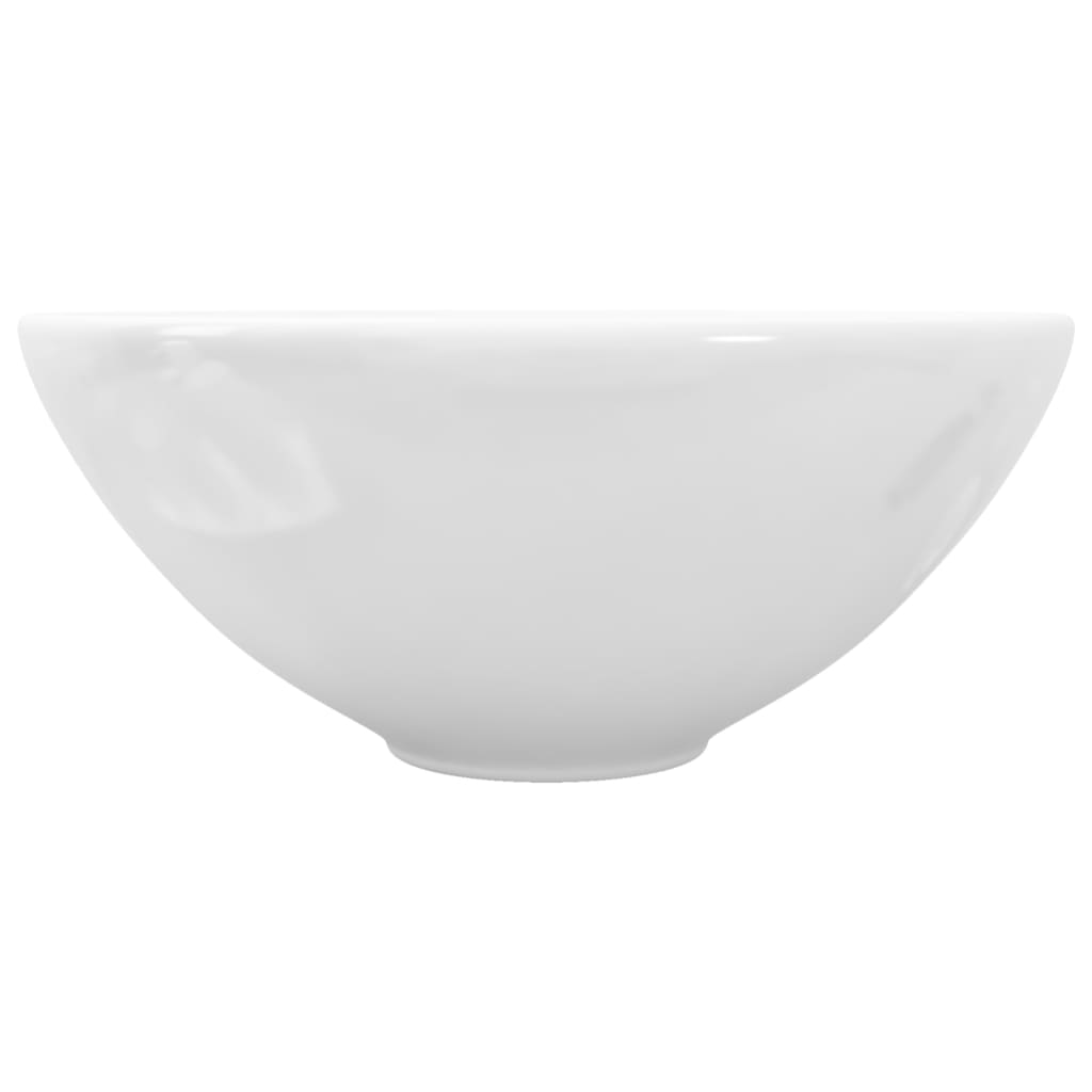 Keramické umývadlo do kúpeľne, nádržka, biele okrúhle