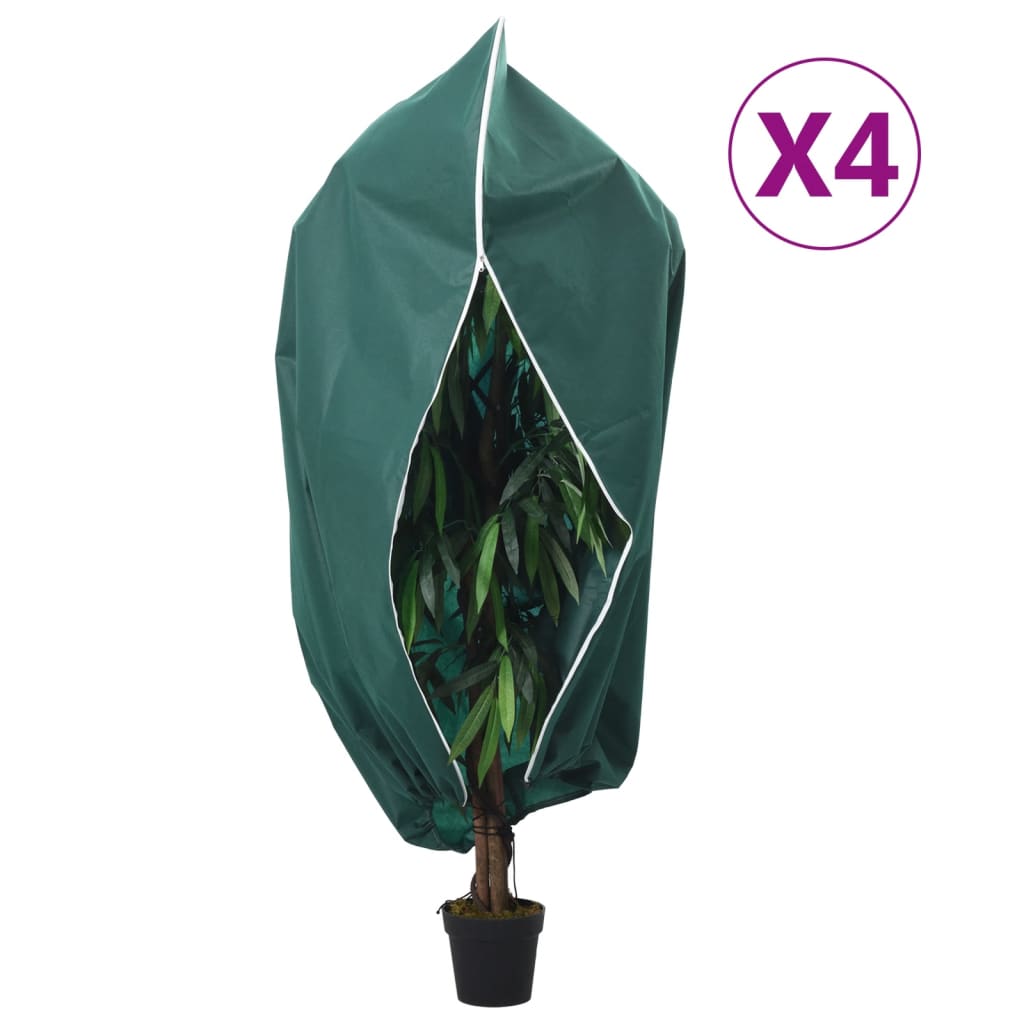 vidaXL Flísové kryty na rastliny so zipsom 4 ks 70 g/m² 1x1,55 m