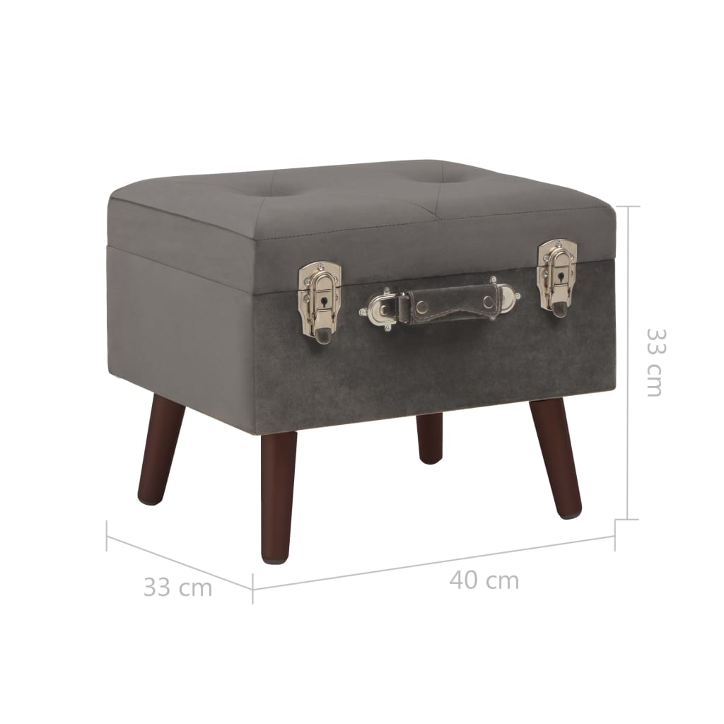 vidaXL Úložná stolička sivá 40 cm zamatová