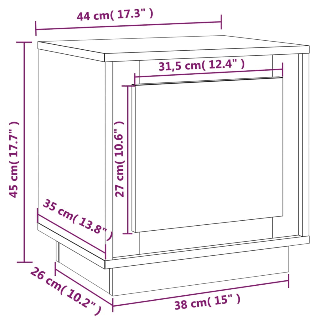 vidaXL Nočný stolík lesklý biely 44x35x45 cm spracované drevo