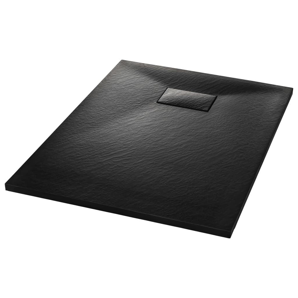 vidaXL Sprchová vanička, SMC, čierna 100x70 cm