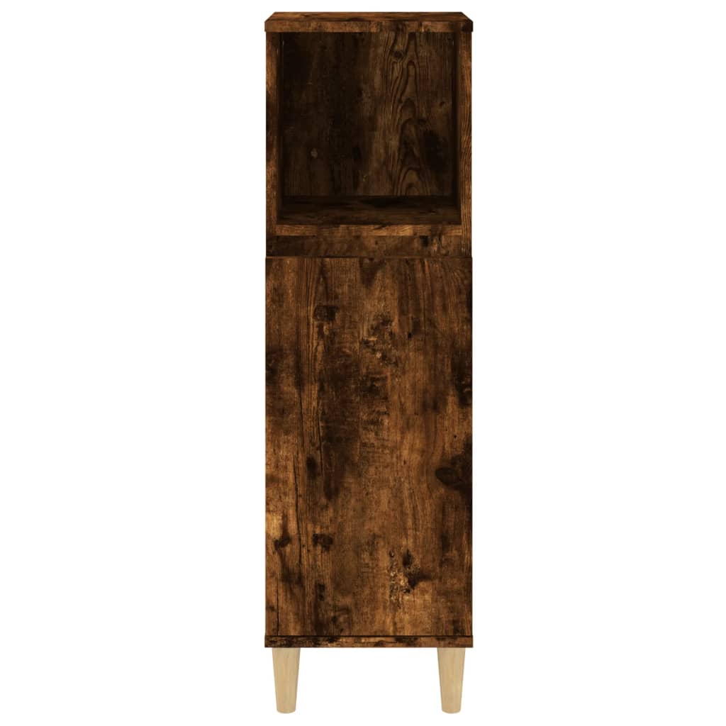 vidaXL Kúpeľňová skrinka dymový dub 30x30x100 cm kompozitné drevo